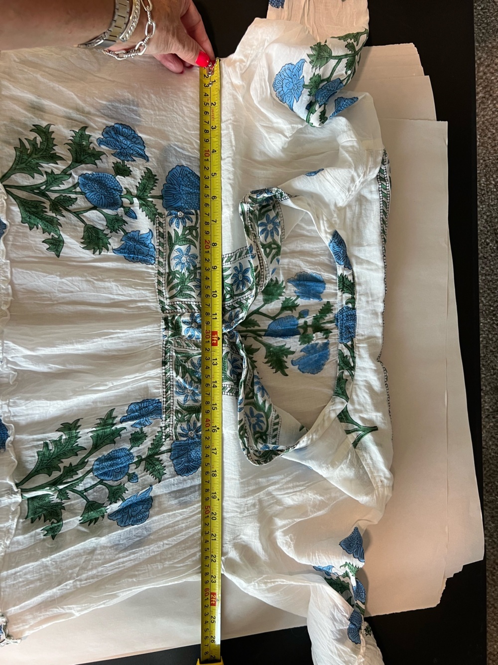 Tuckernuck Juliet Dunn Floral Boho Tunic Dress with Blue & Green Print Lined - Picture 8 of 12
